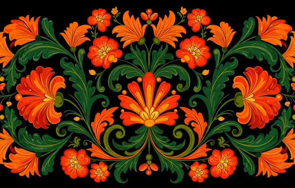 Цветы, стиль, фон, рисунок, текстура, арт, style, роспись