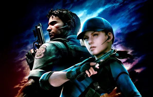 Картинка Resident Evil, Jill Valentine, Chris Redfield