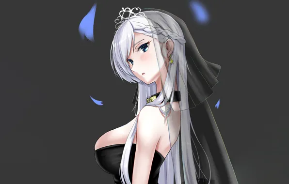 Girl, sexy, cleavage, long hair, dress, boobs, anime, beautiful
