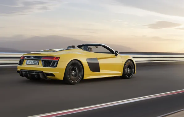 Закат, скорость, Audi R8, Spyder, V10, 2016