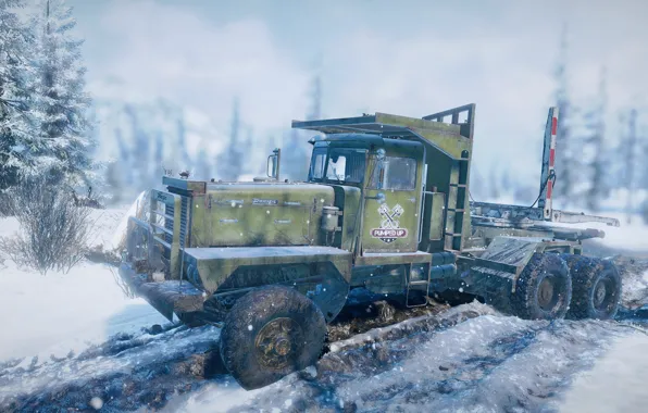 HDR, Alaska, Winter, Snow, Truck, Ice, Trees, Cold