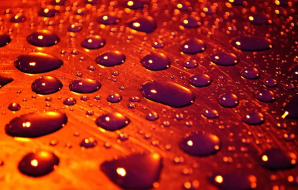 Картинка вода, капли, поверхность, macro, drops of rain