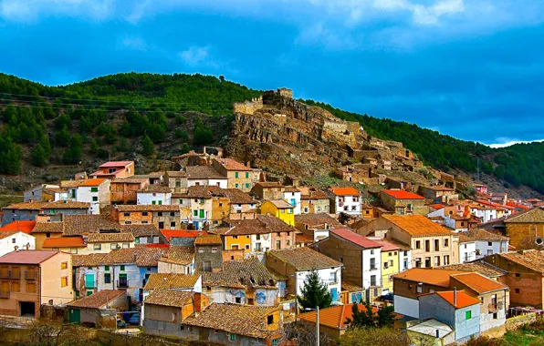 Картинка крыша, дома, панорама, Испания, Торрихо-де-ла-Каньяда