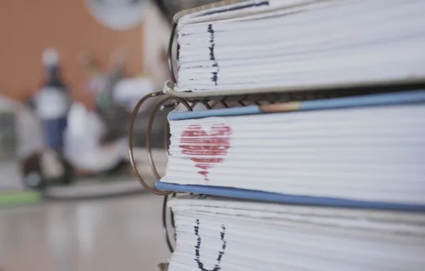 Картинка макро, любовь, сердце, книги, сердечко, i love you, страницы