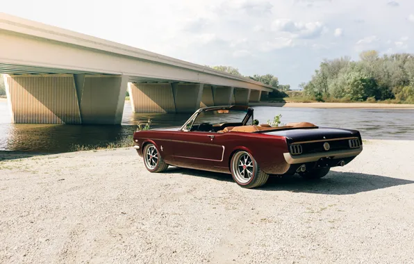 Car, Mustang, Ford, bridge, Ringbrothers, 1965 Ford Mustang Convertible, Ford Mustang Uncaged