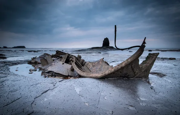 Море, пейзаж, ночь, берег