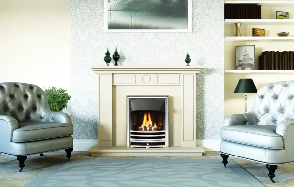 Картинка дизайн, стиль, комната, интерьер, камин