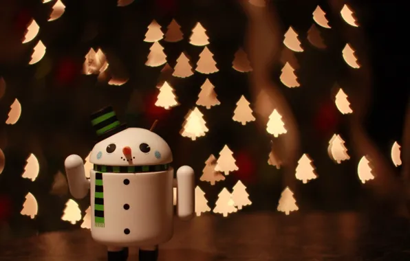 Картинка Android, Wallpapers, Merry Christmas, snowman