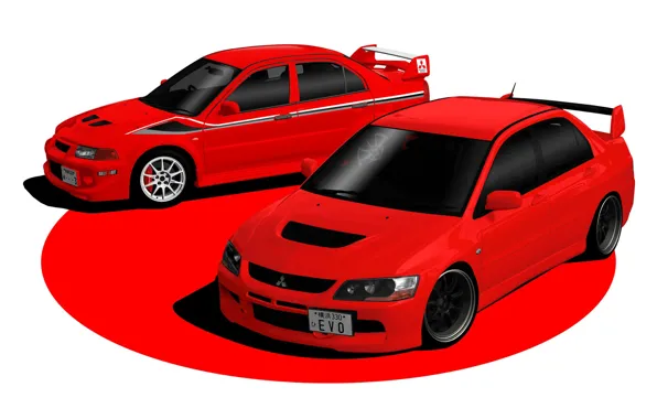 Красный, Авто, Япония, Машина, Mitsubishi, Lancer, Evolution, Evo IX