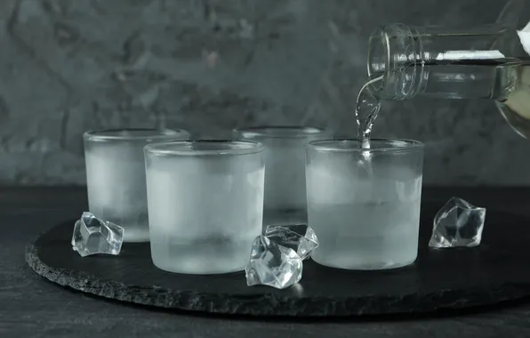 Glass, ice, fresh, party, liquid, drink, shot, cube