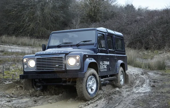 Картинка прототип, Land Rover, грунт, Defender, 2013, All-terrain Electric Research Vehicle