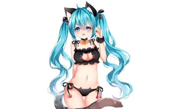 Girl, sexy, lingerie, pantsu, bra, Hatsune Miku, cleavage, Vocaloid