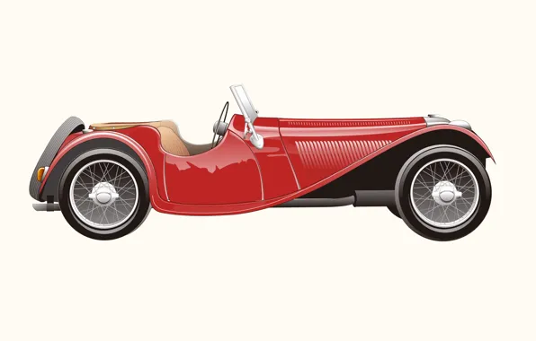 Картинка ретро, Jaguar, вектор, 1937, SS100