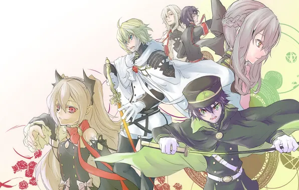Девушки, парни, персонажи, Owari no Seraph, Последний серафим