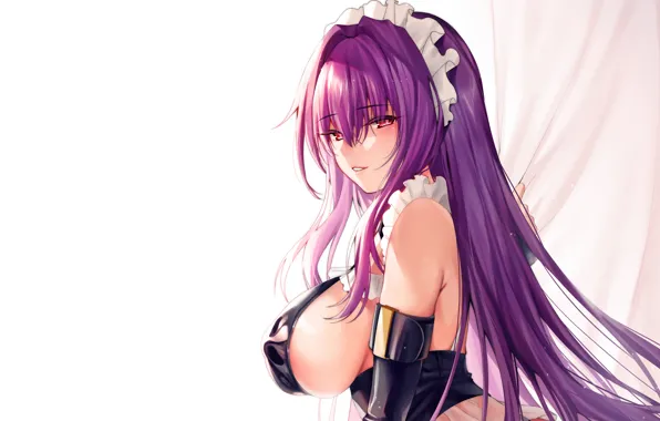 Girl, sexy, cleavage, long hair, dress, boobs, anime, beautiful
