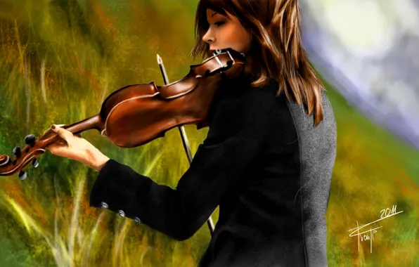 Скрипка, рисунок, живопись, Lindsey Stirling