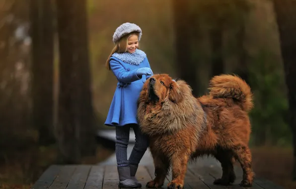 Картинка собака, девочка, Анастасия Бармина