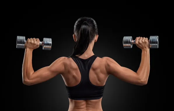 Back, workout, fitness, Dumbells