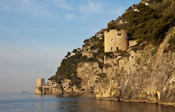 Природа, скала, фото, побережье, Италия, Positano