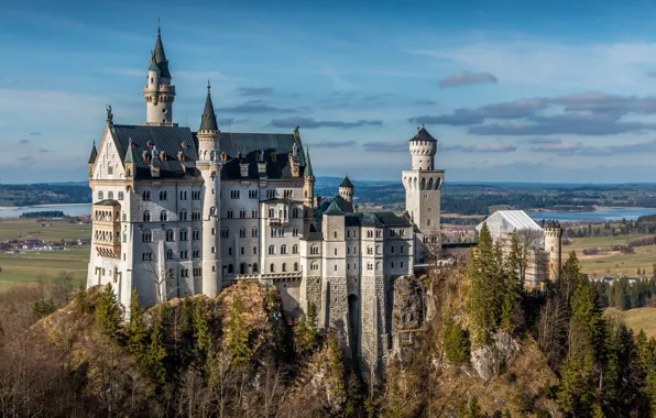 Картинка город, Германия, Germany, Bavaria, Замок Нойшванштайн
