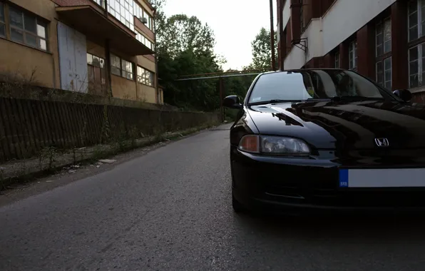 Car, honda, black, civic, front, serbia, clean, honda civic