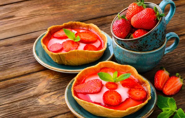 Картинка ягоды, клубника, пирожное, корзинка, fresh, десерт, sweet, strawberry