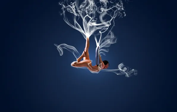 Картинка девушка, обои, дым