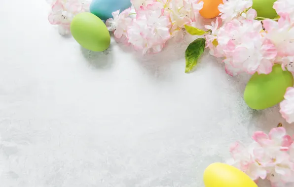 Картинка цветы, Пасха, flowers, spring, Easter, eggs, Happy, яйца крашеные