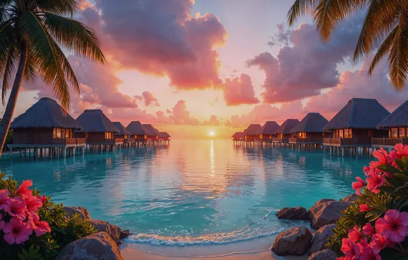 Море, пляж, лето, закат, отдых, summer, holidays, beach
