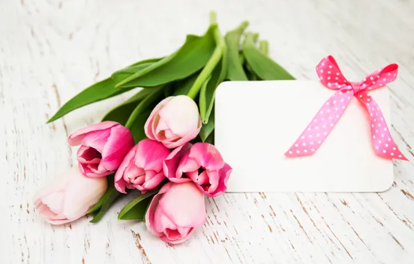 Картинка цветы, букет, тюльпаны, love, розовые, wood, pink, flowers