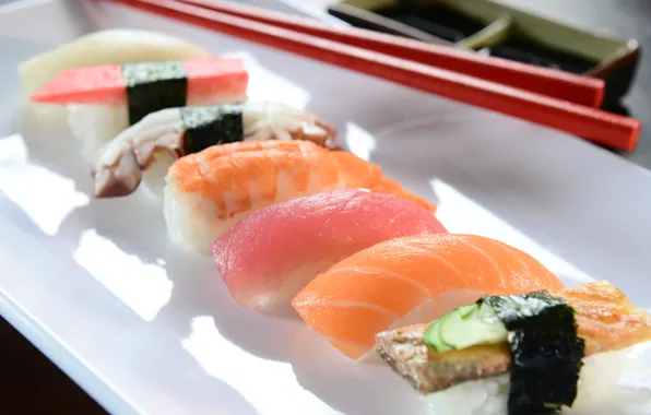 Картинка рыба, rolls, sushi, суши, fish, роллы, японская кухня, Japanese cuisine