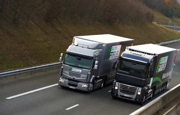 Картинка грузовики, серый, чёрный, Renault, Magnum, 4x2, седельные тягачи, Premium Route