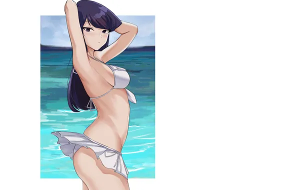 Kawaii, girl, hot, sexy, beach, sea, stretch, anime