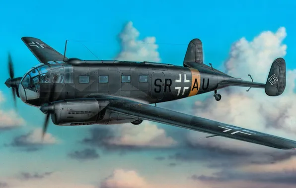 Luftwaffe, небольшой двухмоторный транспортно-учебный самолет, Siebel, Si 204