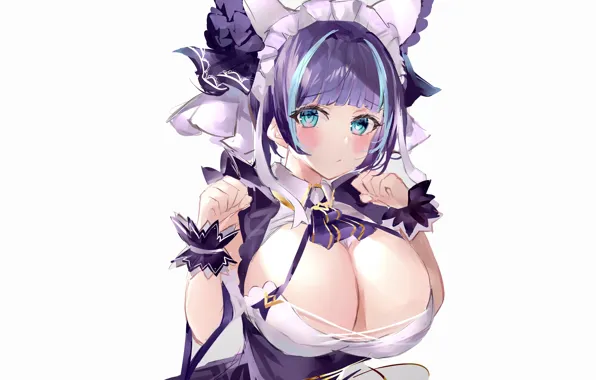 Girl, sexy, cleavage, dress, boobs, anime, beautiful, short hair