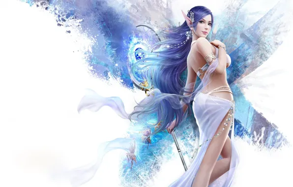 Girl, fantasy, Beautiful, elf, breasts