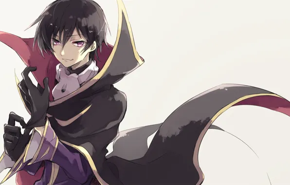 Взгляд, парень, code geass, lelouch lamperouge, Лилуш, плящ