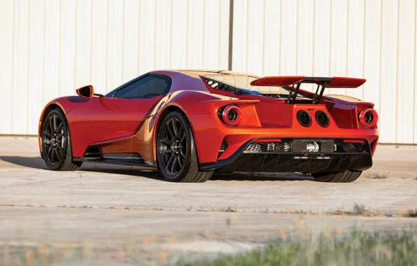 Ford, суперкар, Ford GT, вид сзади, 2017, H063, Beryllium Orange