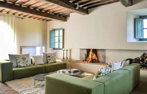Дизайн, стиль, интерьер, Италия, камин, гостиная, Tuscany, luxury contemporary holiday villa