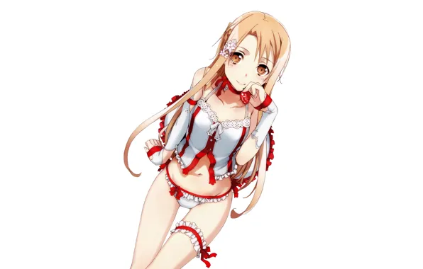 Girl, sexy, lingerie, panties, long hair, boobs, anime, beautiful