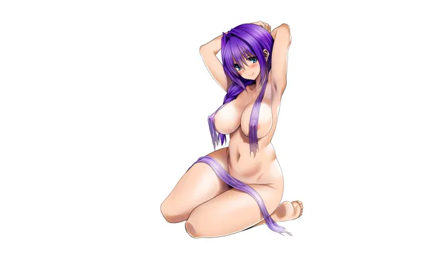 Girl, sexy, long hair, nipples, boobs, anime, blue eyes, beautiful