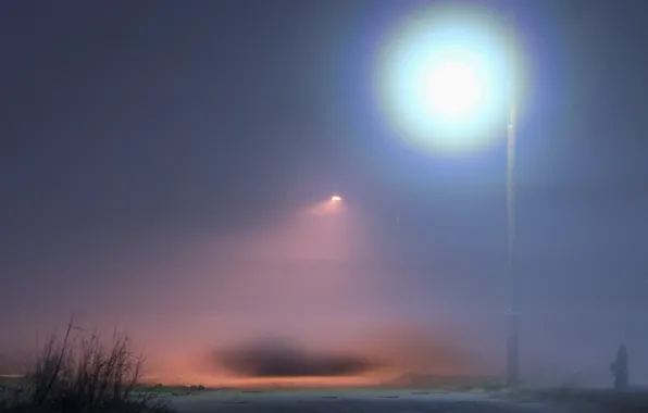 Картинка туман, освещение, Фонарь
