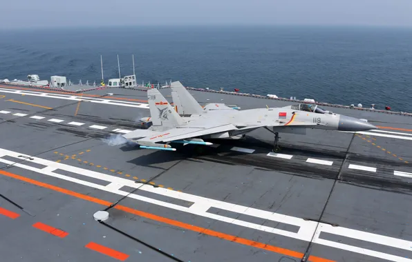 Истребитель, Посадка, Авианосец, ВМС КНР, Shenyang J-15