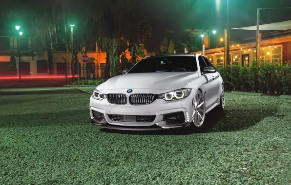 Картинка BMW, Car, Grass, Green, Front, White, Series, Sport