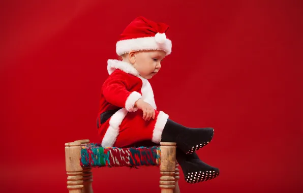 Ребенок, малыш, Рождество, костюм, Новый год, Christmas, New Year, child