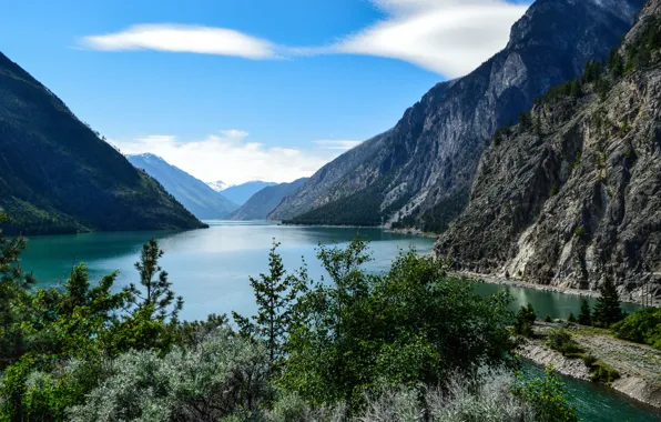 Картинка Горы, Канада, Nature, Canada, Mountains, Lillooet, Озеро Сетон, Seton lake