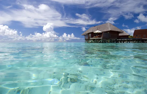 Картинка природа, океан, отдых, relax, Мальдивы, экзотика, islands Maldives