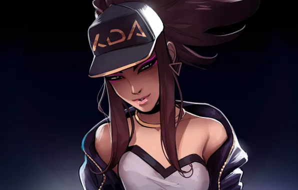 Девушка, кепка, Akali, League Of Legends