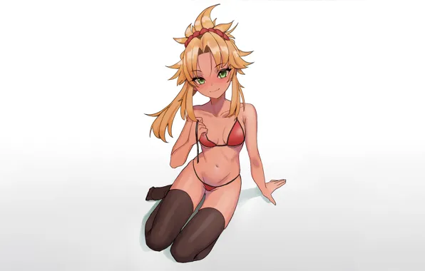 Girl, sexy, cleavage, thighhighs, green eyes, long hair, legs, boobs
