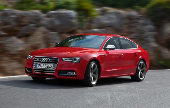 Audi, Red, Side, Sportback, (2015), Wiev